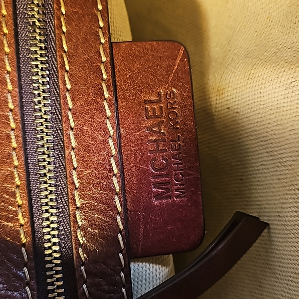 Vintage Michael Kors Maroon Leather Purse - Picture 4 of 5